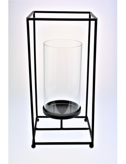 Photophore métal et verre 31,5 cm
