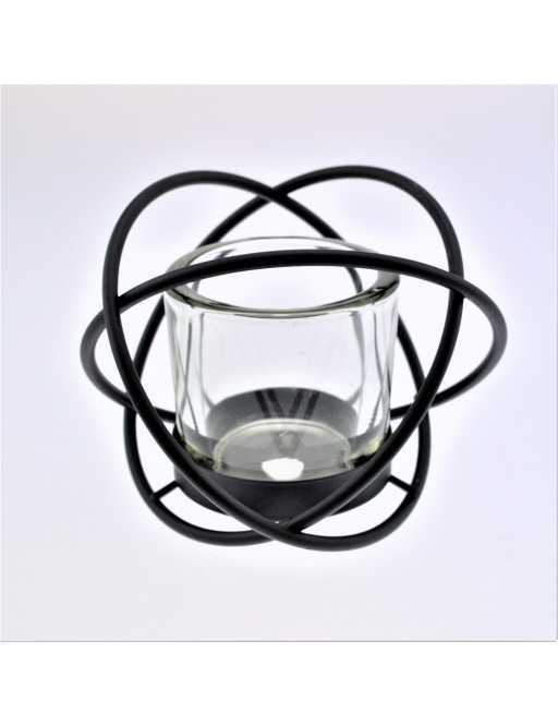 Photophore boule métal et verre