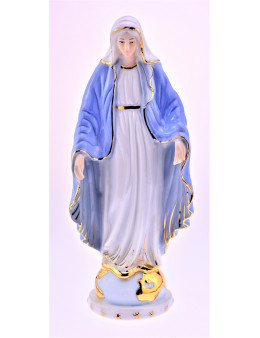 Statue Vierge miraculeuse avec globe céramique brillante 20 cm