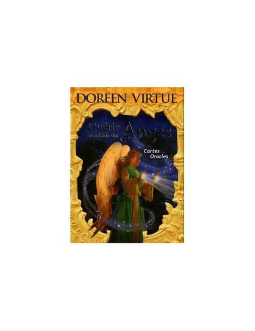 Guérir avec l'aide des anges : cartes oracles- Doreen VIRTUE - coffret de 44 cartes 10 x 14 -oracle et un livre explicatif