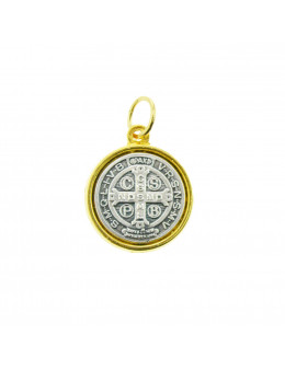 Médaille St Benoit métal argenté