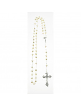 Chapelet de communion chaîne avec perles nacrées avec boite