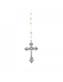 Chapelet de communion chaîne avec perles nacrées avec boite