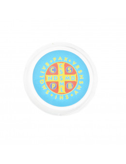 Chapelet Saint Benoit chaine et perles bois acajou rectangulaires