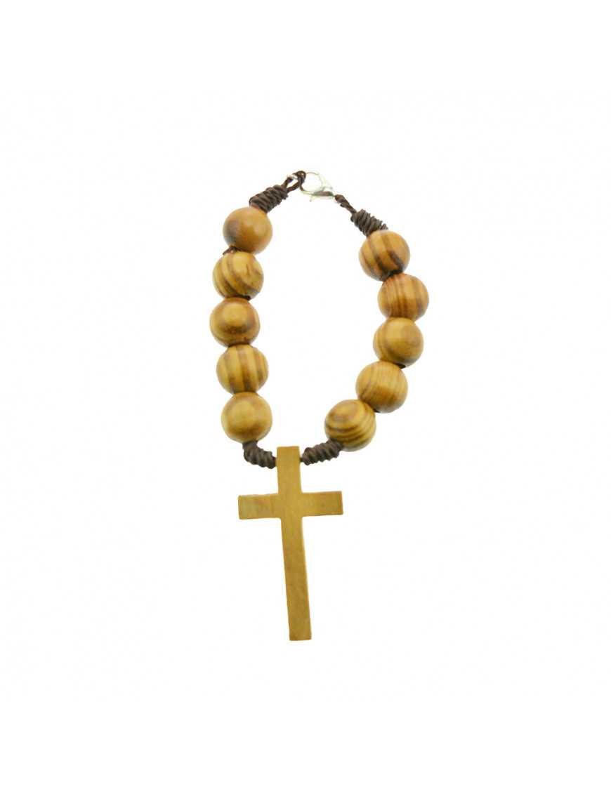 Dizainier corde et perles de bois imitation olivier