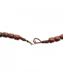 Chapelet dominicain corde avec perles en bois ovales et fermoir