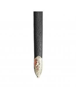 Dague maçonnique argentée avec fourreau en simili cuir noir