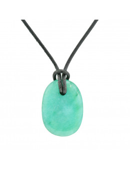 Collier corde et pendentif Aventurine ovale